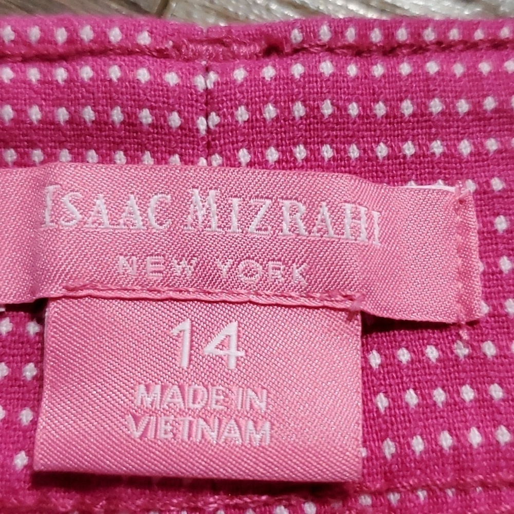 Isaac Mizrahi new york pink dotted flat front shorts euc - Picture 3 of 6